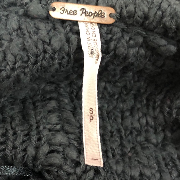 Free People Pointelle Vee Oversized Cotton Sweater - Picture 10 of 11